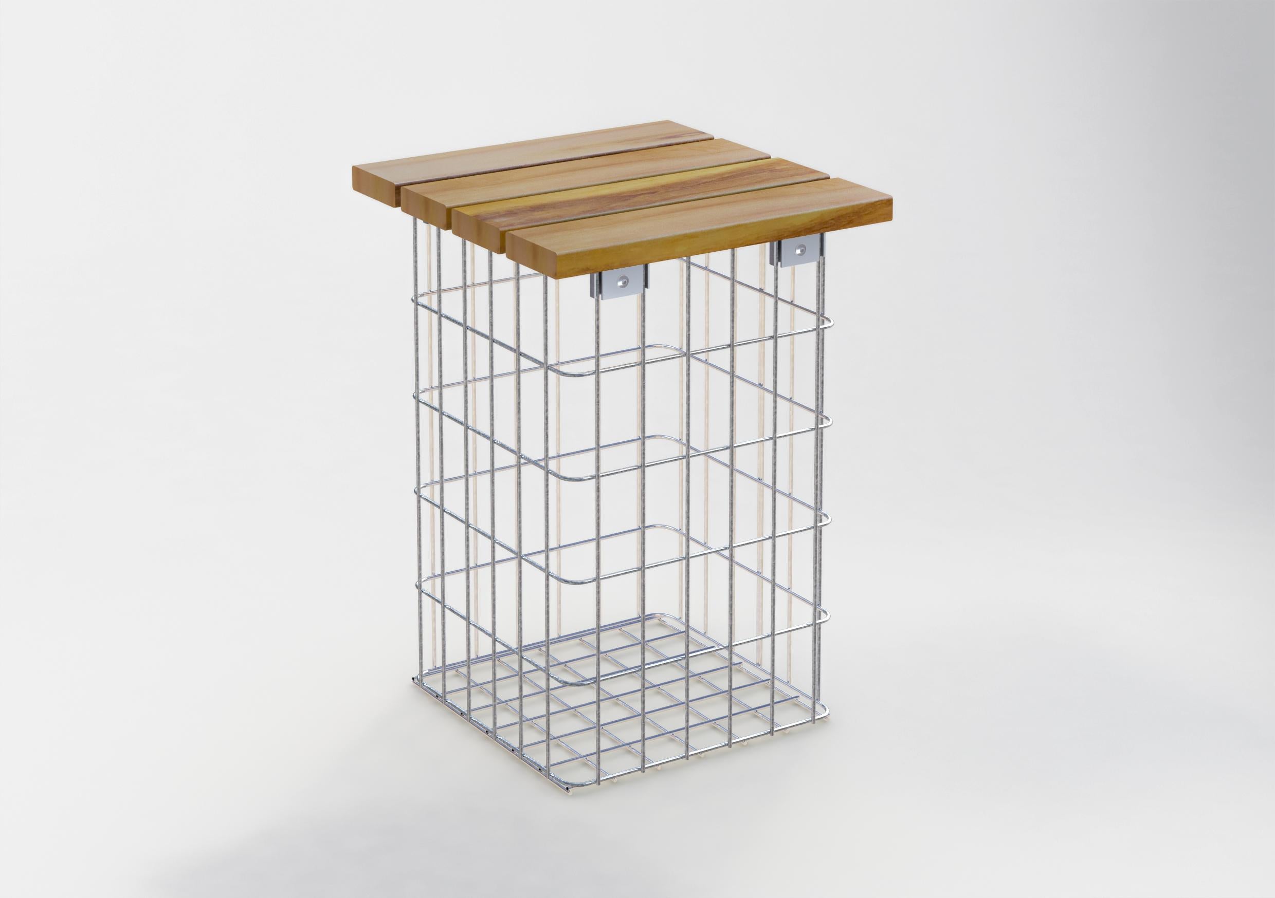 Taburet varmgalvaniseret MW 5 x 10 cm, TEAK