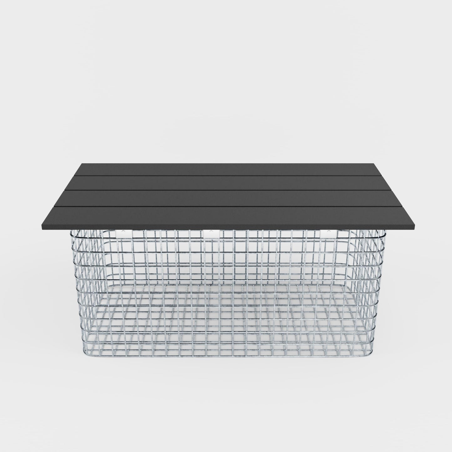 Havebænk 102 x 50 x 52 cm MW 5 x 5 cm varmgalvaniseret, med genbrugsdæksel i antracit