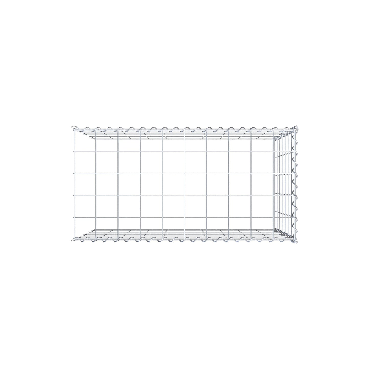 Opvokset gabion type 4 100 cm x 70 cm x 50 cm (L x H x D), maskestørrelse 10 cm x 10 cm, spiral