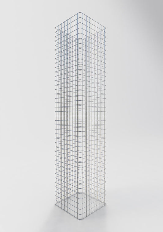 Gabionsøjle firkantet 42 cm x 42 cm, 200 cm høj, MW 5 cm x 5 cm