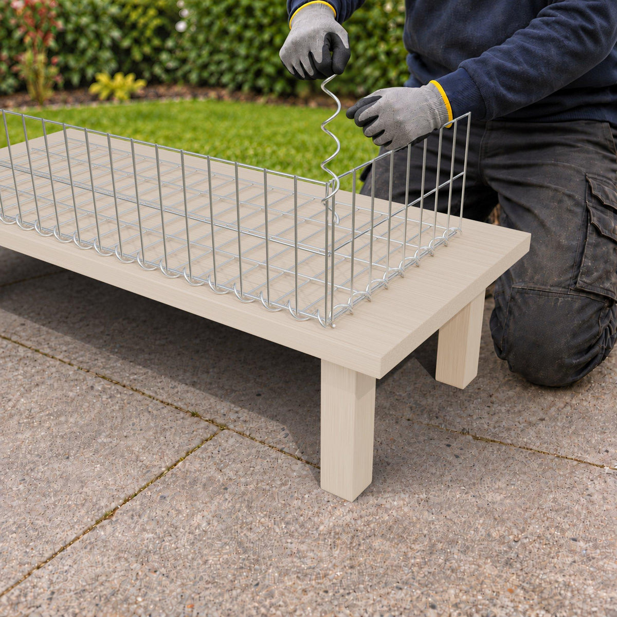 Gabion 100 cm x 20 cm x 40 cm (L x H x P), mailles 5 cm x 10 cm, spirale