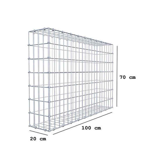 Schanskorf 100 cm x 70 cm x 20 cm (L x H x D), maaswijdte 5 x 10 cm, spiraalring