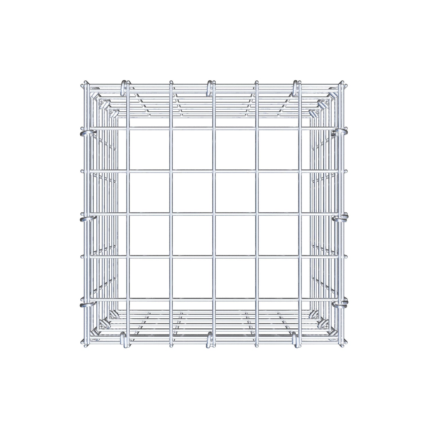 Mounted gabion type 3 30 cm x 30 cm x 30 cm (L x H x D), mesh size 5 cm x 5 cm, C-ring