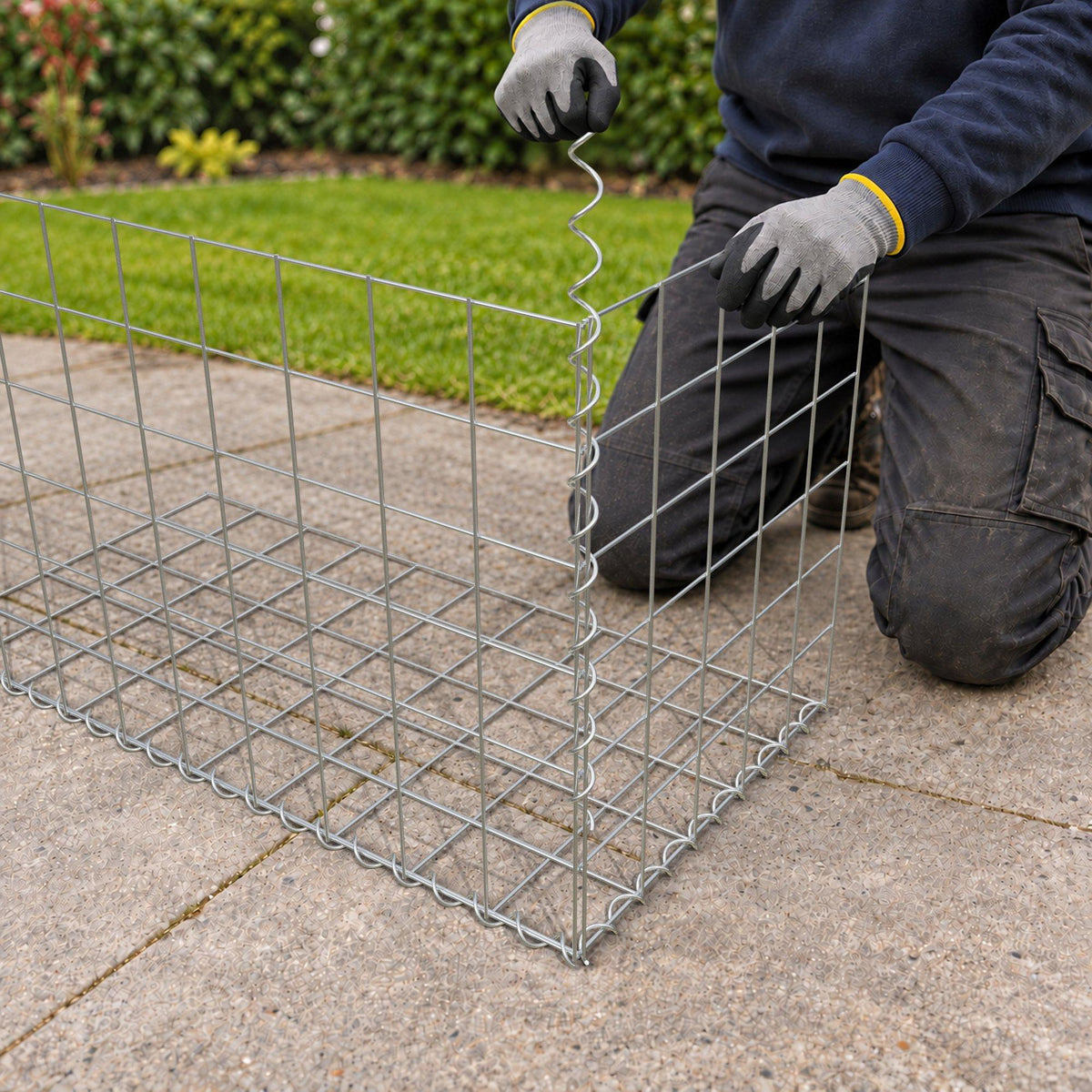 Gabion 100 cm x 60 cm x 50 cm (L x H x D), mesh size 10 cm x 10 cm, spiral