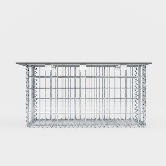 Tuinbank spiraalvormige schanskorf 105 x 50 x 30 cm - MW 5 x 10 cm, met gerecycled bovenblad in antraciet