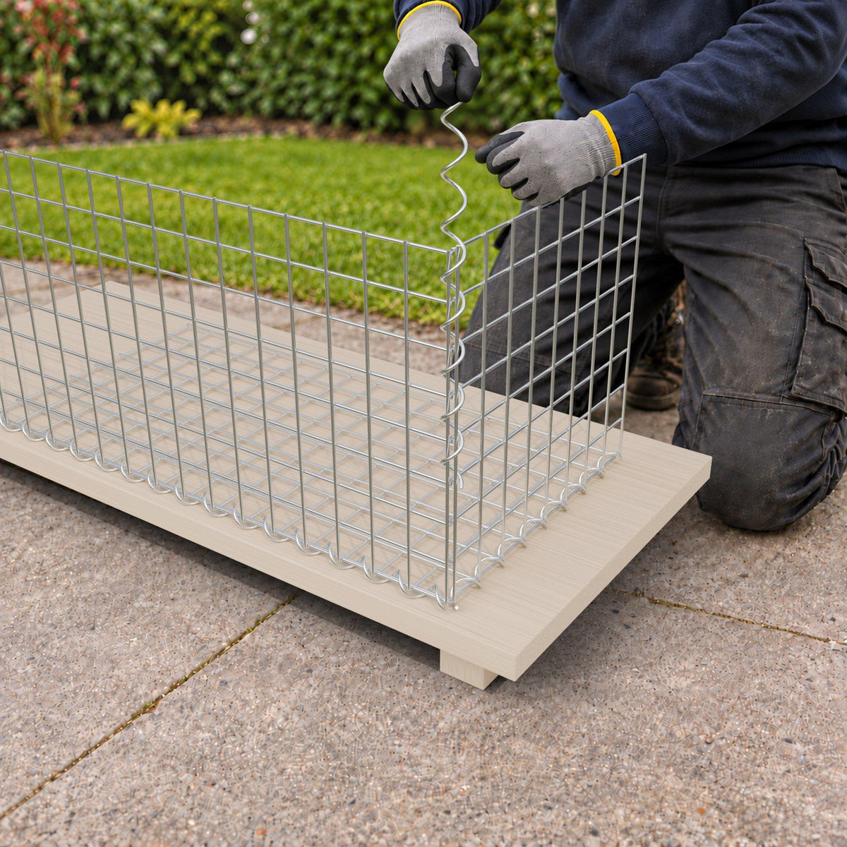 Gabion 80 cm x 40 cm x 40 cm (L x H x D), maskestørrelse 5 cm x 5 cm, spiral