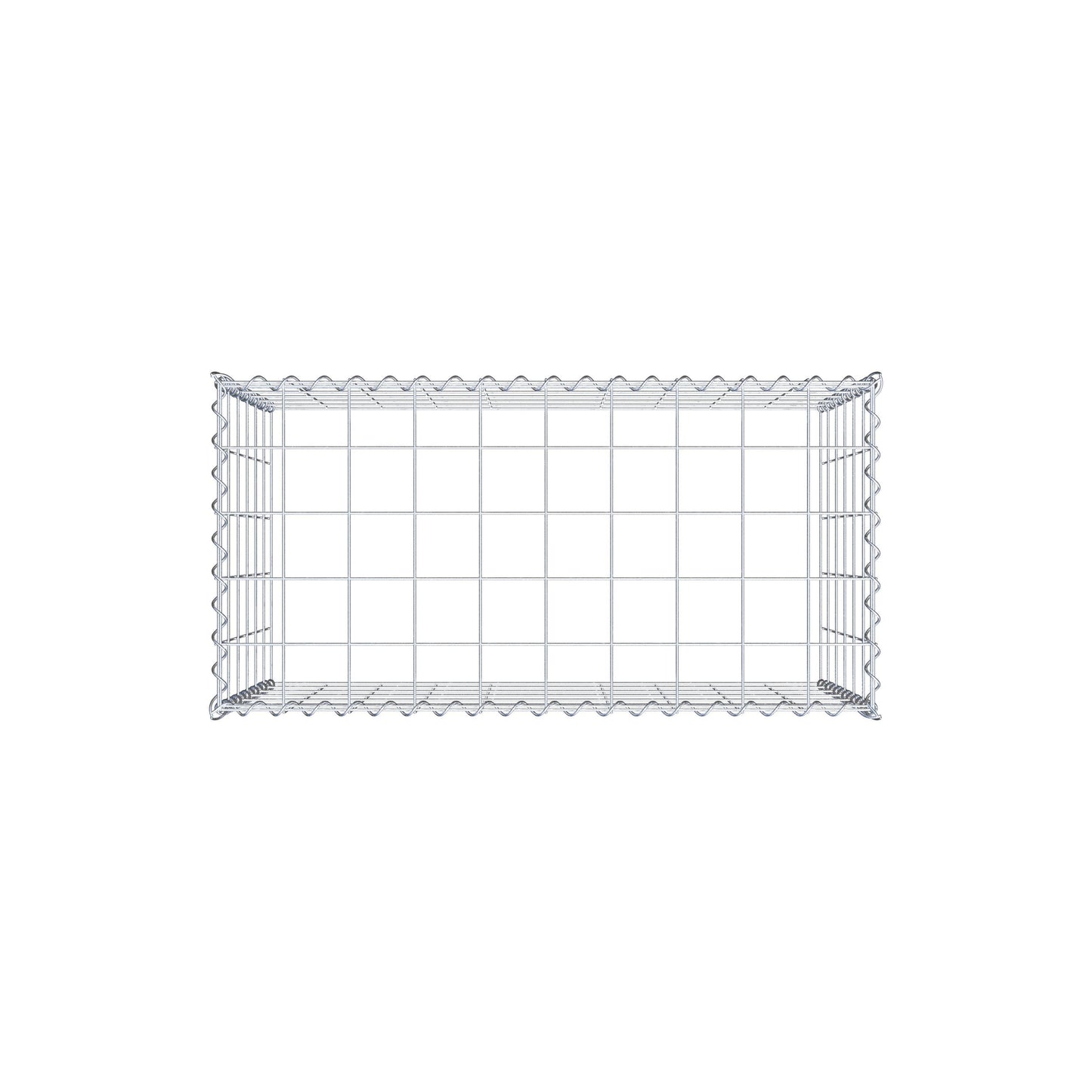 Opbouw schanskorf type 3 100 cm x 60 cm x 50 cm (L x H x D), maaswijdte 10 cm x 10 cm, spiraal