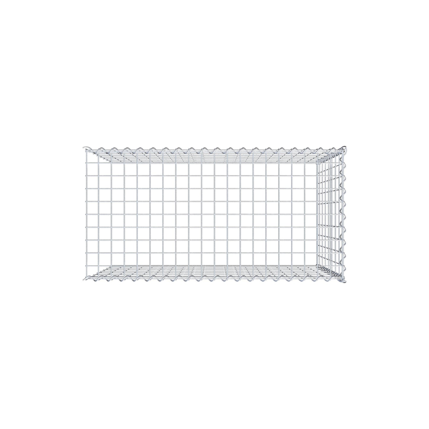 Grown-on gabion type 4 100 cm x 80 cm x 50 cm (L x H x D), mesh size 5 cm x 10 cm, spiral
