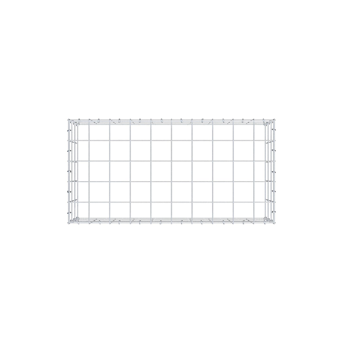 Monteret gabion type 3 100 cm x 30 cm x 50 cm (L x H x D), maskestørrelse 10 cm x 10 cm, C-ring