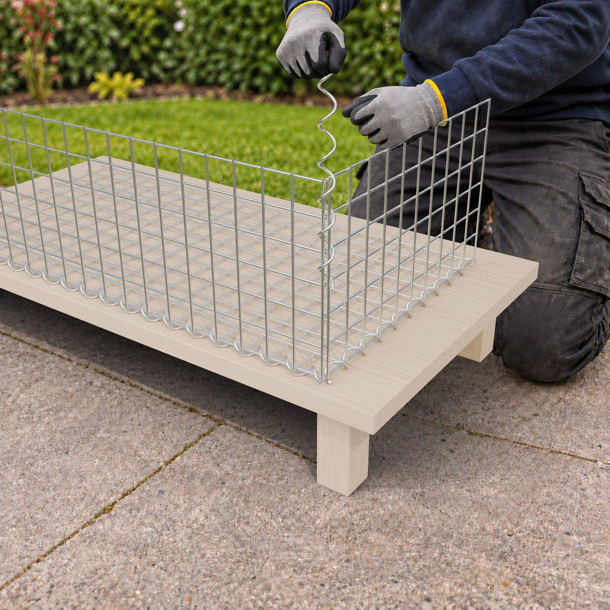 Gabion 100 cm x 30 cm x 50 cm (L x H x D), maskstorlek 5 cm x 5 cm, spiral