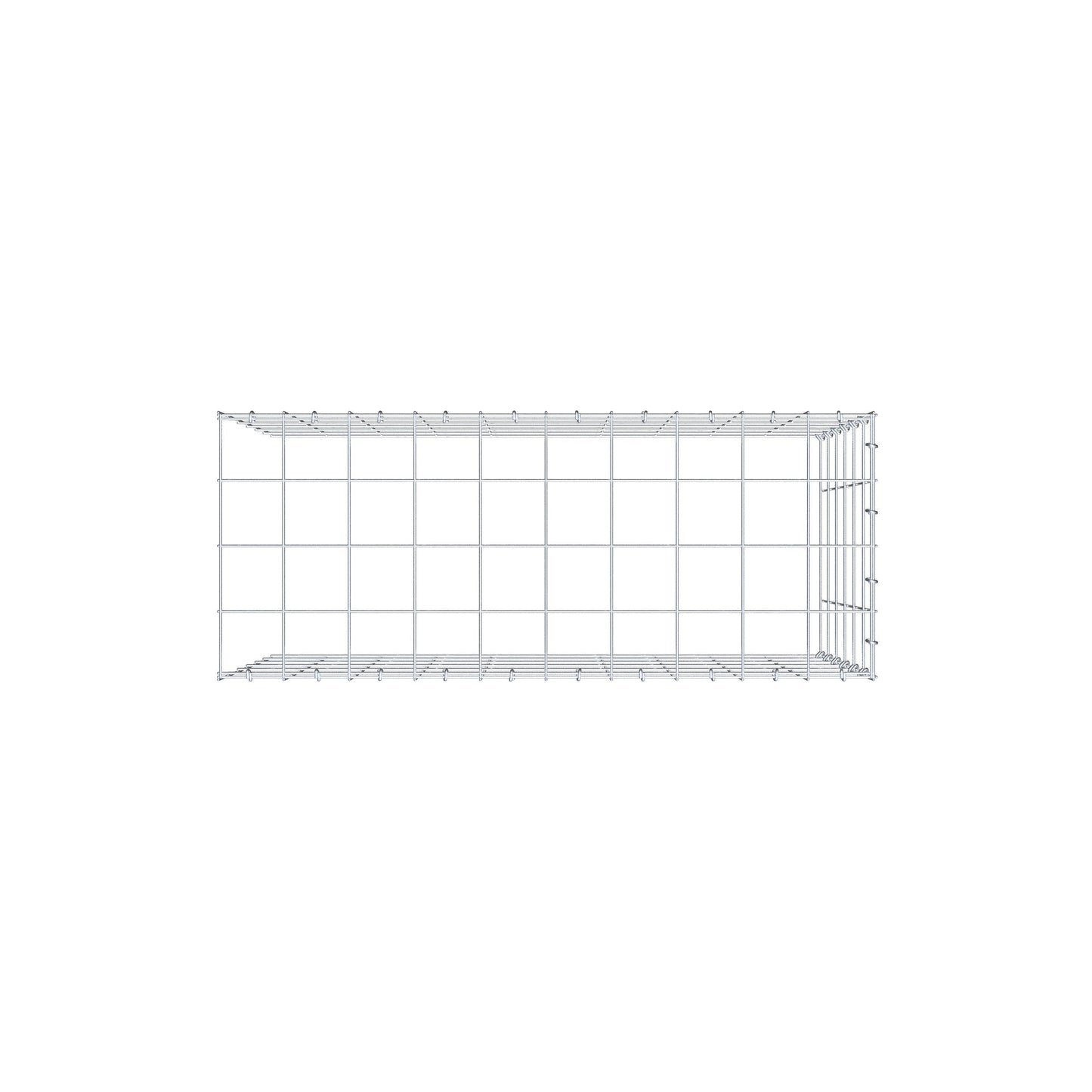 Fourche rapportée type 4 100 cm x 60 cm x 40 cm (L x H x P), mailles 10 cm x 10 cm, anneau en C