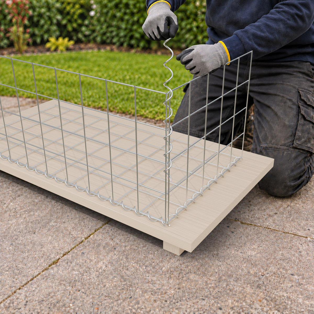 Gabion 100 cm x 40 cm x 50 cm (L x H x D), mesh size 10 cm x 10 cm, spiral