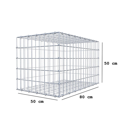 Gabbione 80 cm x 50 cm x 50 cm (L x H x P), maglia 5 x 10 cm, anello a spirale