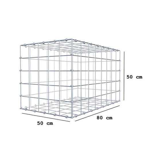 Gabione 80 cm x 50 cm x 50 cm (L x H x T), Maschenweite 10 x 10 cm, Spiralring