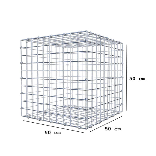 Gabione 50 cm x 50 cm x 50 cm (L x H x T), Maschenweite 5 x 5 cm, Spiralring