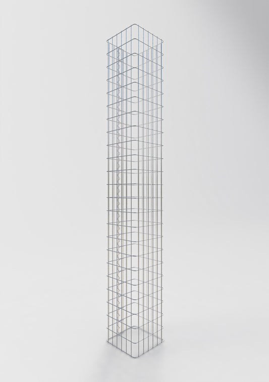 Gabionsøjle firkantet 32 cm x 32 cm, 230 cm højde, MW 5 cm x 10 cm