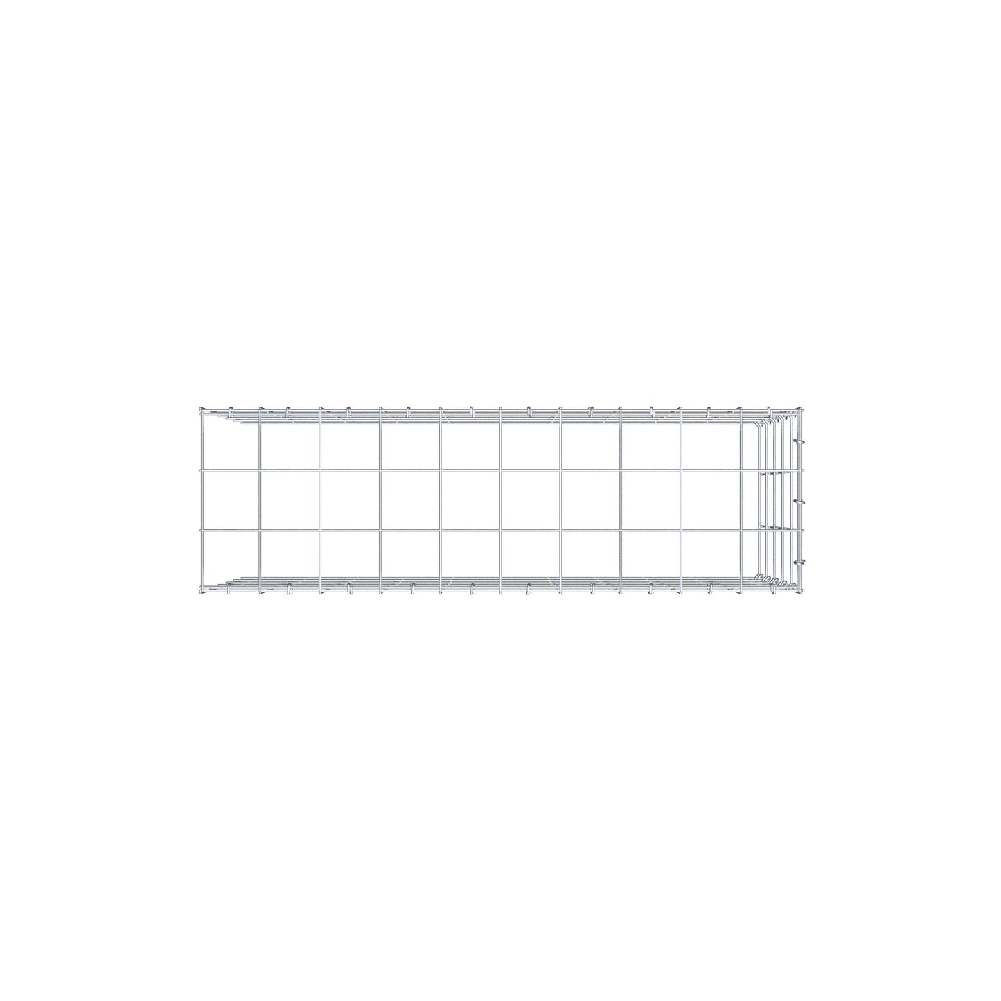 Monteret gabion type 4 100 cm x 50 cm x 30 cm (L x H x D), maskestørrelse 10 cm x 10 cm, C-ring