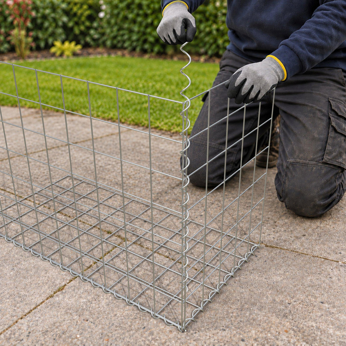 Gabion 100 cm x 70 cm x 50 cm (L x H x D), maskestørrelse 10 cm x 10 cm, spiral