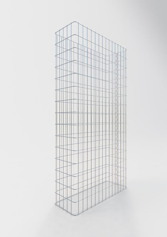 Gabion hegn længde 77 cm, højde 160 cm, dybde 27 cm, maskestørrelse 5 x 10 cm