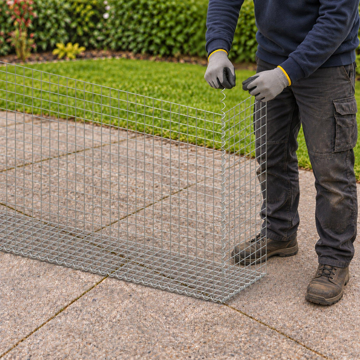 Gabion 200 cm x 100 cm x 40 cm (L x H x P), mailles 5 cm x 5 cm, spirale
