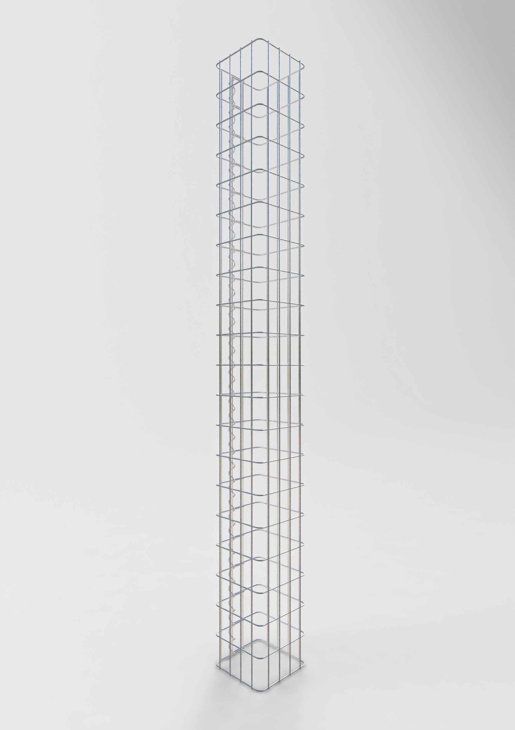 Gabionsøjle firkantet 22 cm x 22 cm, 200 cm høj, MW 5 cm x 10 cm