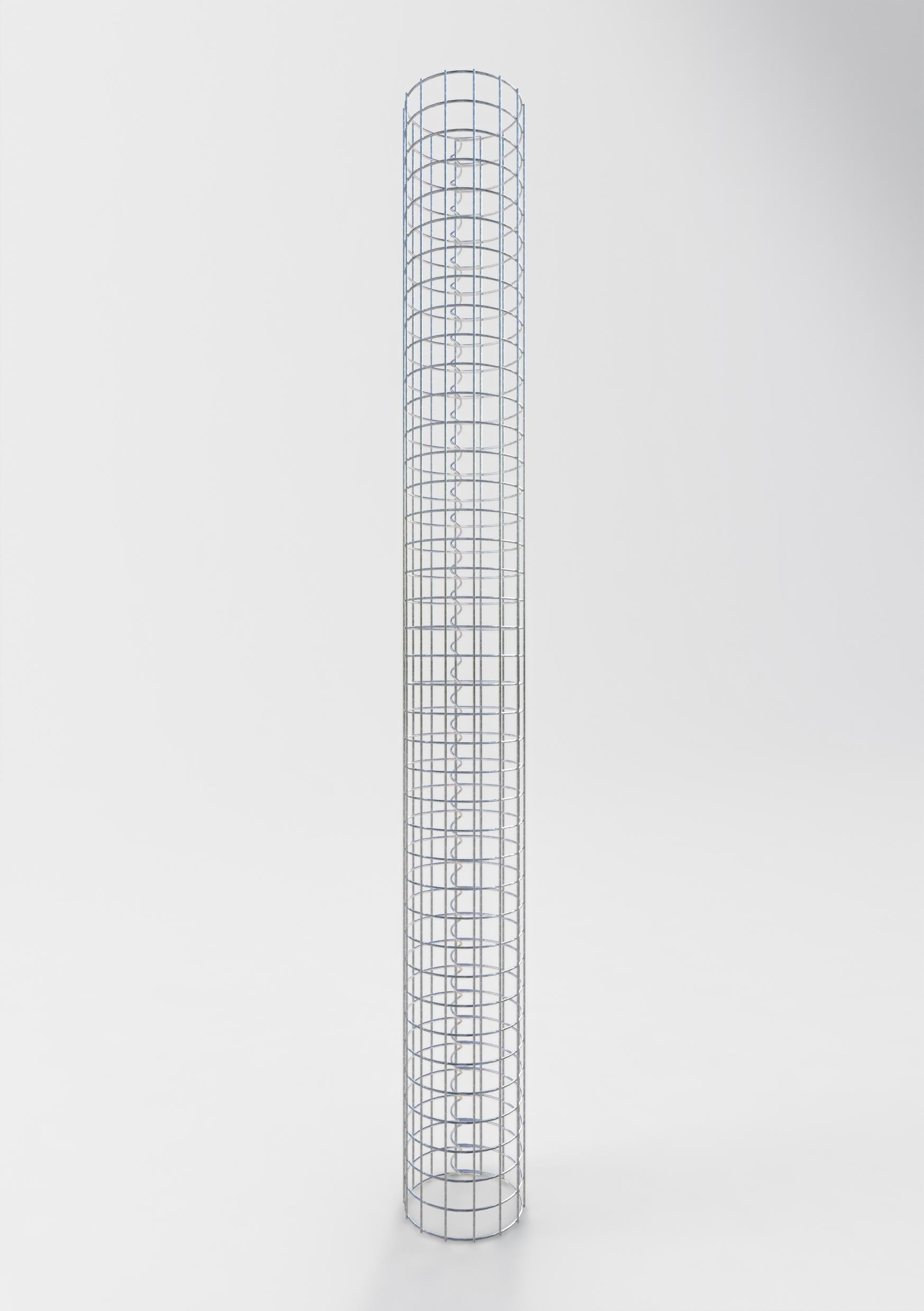 Schanskorfzuil rond 22 cm diameter, 200 cm hoogte, maaswijdte 5 cm x 5 cm