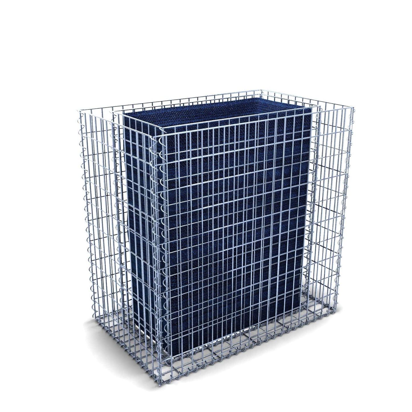 Lecho elevado rectangular 100 cm x 100 cm x 60 cm (L x A x P), malla 5 x 10 cm, espesor de pared 10 cm