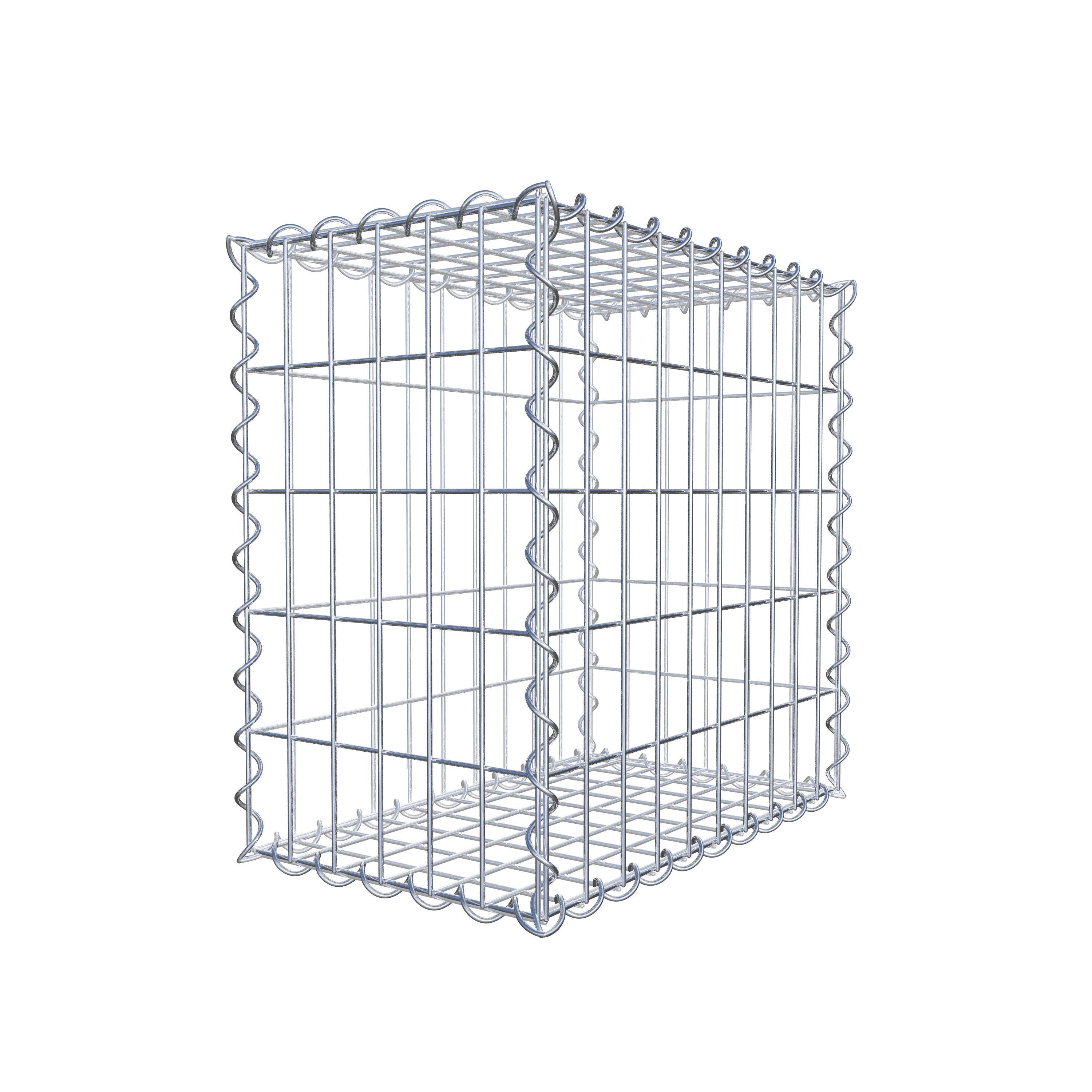 Schanskorf 50 cm x 50 cm x 30 cm (L x H x D), maaswijdte 5 cm x 10 cm, spiraal