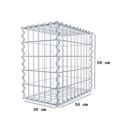 Gabion 50 cm x 50 cm x 30 cm (L x H x D), maskstorlek 5 cm x 10 cm, spiral