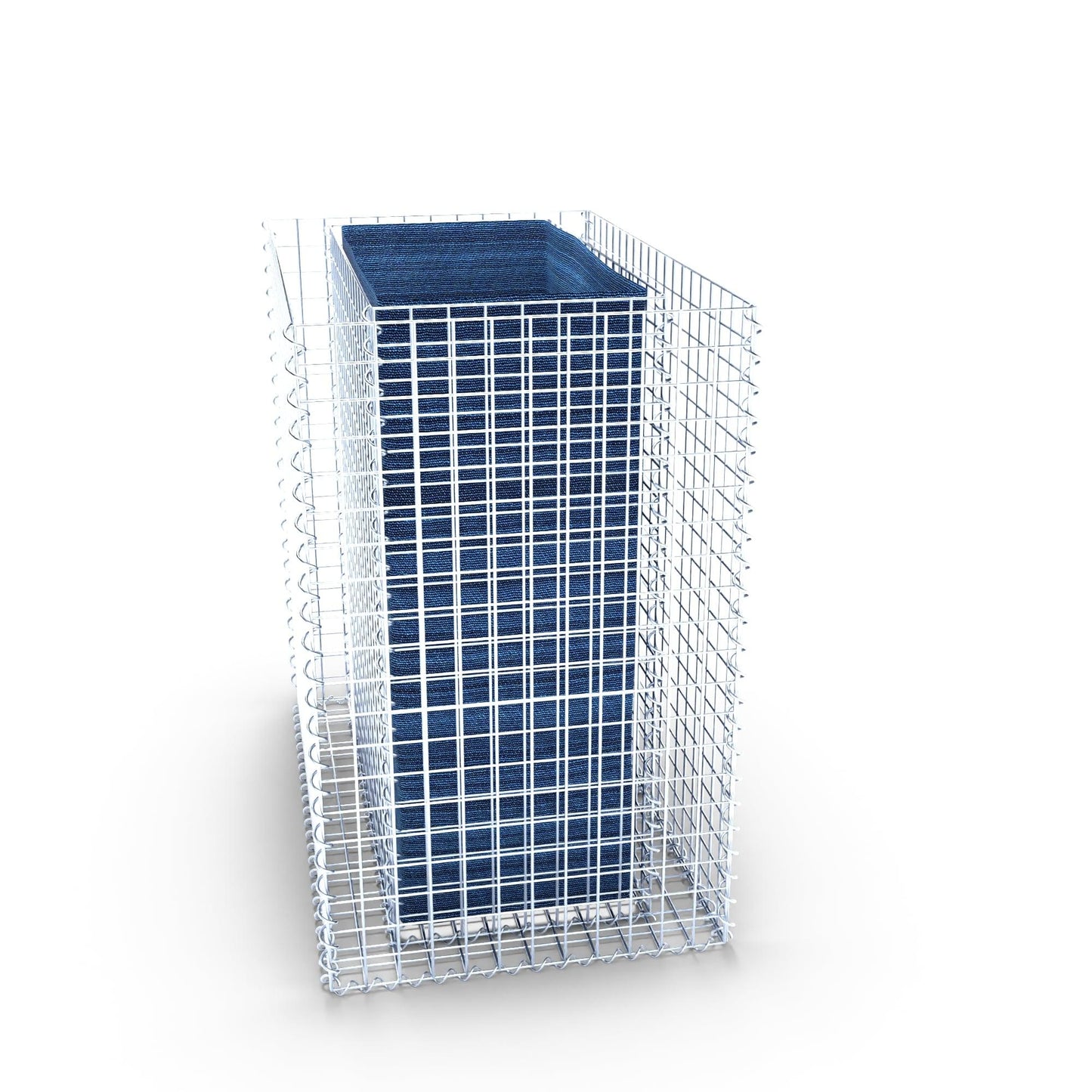 Lecho elevado rectangular 100 cm x 100 cm x 60 cm (largo x alto x fondo), malla 5 x 5 cm, espesor de pared 10 cm