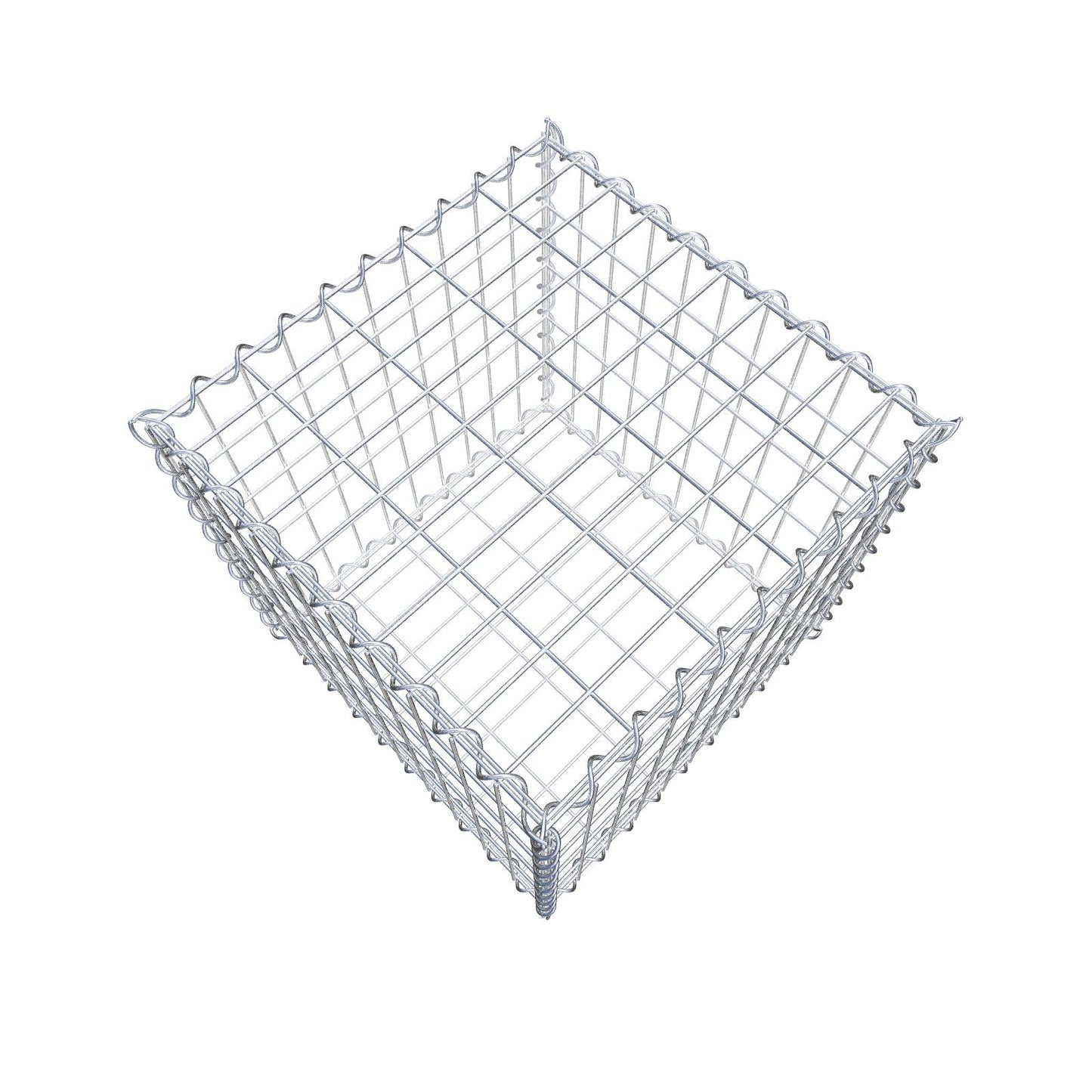 Gavión 50 cm x 50 cm x 50 cm (largo x alto x profundidad), tamaño de malla 5 cm x 10 cm, espiral