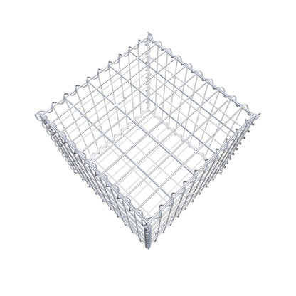 Gavión 50 cm x 50 cm x 50 cm (largo x alto x profundidad), tamaño de malla 5 cm x 10 cm, espiral