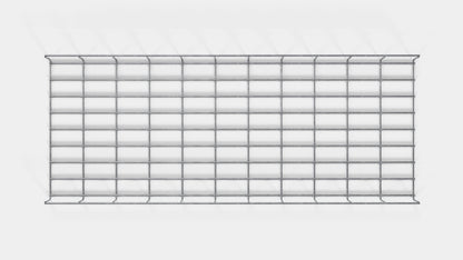 Altezza del traliccio 110 cm, profondità 5 cm, dimensione delle maglie 5 x 10 cm