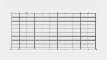 Altezza del traliccio 110 cm, profondità 5 cm, dimensione delle maglie 5 x 10 cm