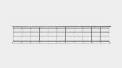 Altezza del traliccio 110 cm, profondità 5 cm, dimensione delle maglie 5 x 10 cm