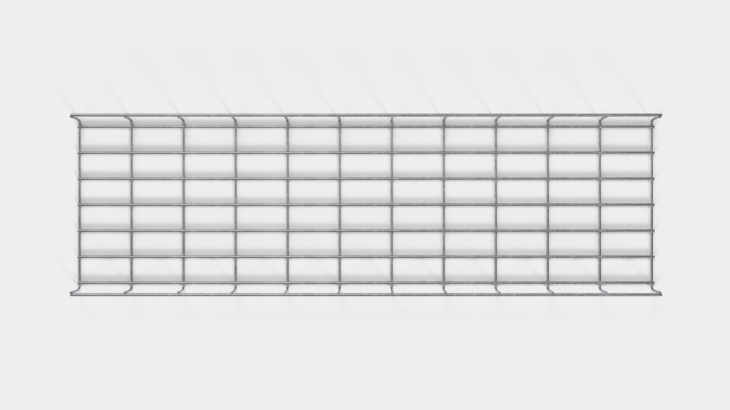 Altezza del traliccio 110 cm, profondità 5 cm, dimensione delle maglie 5 x 10 cm