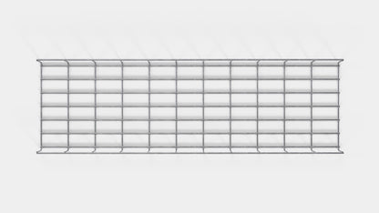 Altezza del traliccio 110 cm, profondità 5 cm, dimensione delle maglie 5 x 10 cm