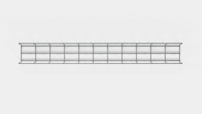 Altezza del traliccio 110 cm, profondità 5 cm, dimensione delle maglie 5 x 10 cm