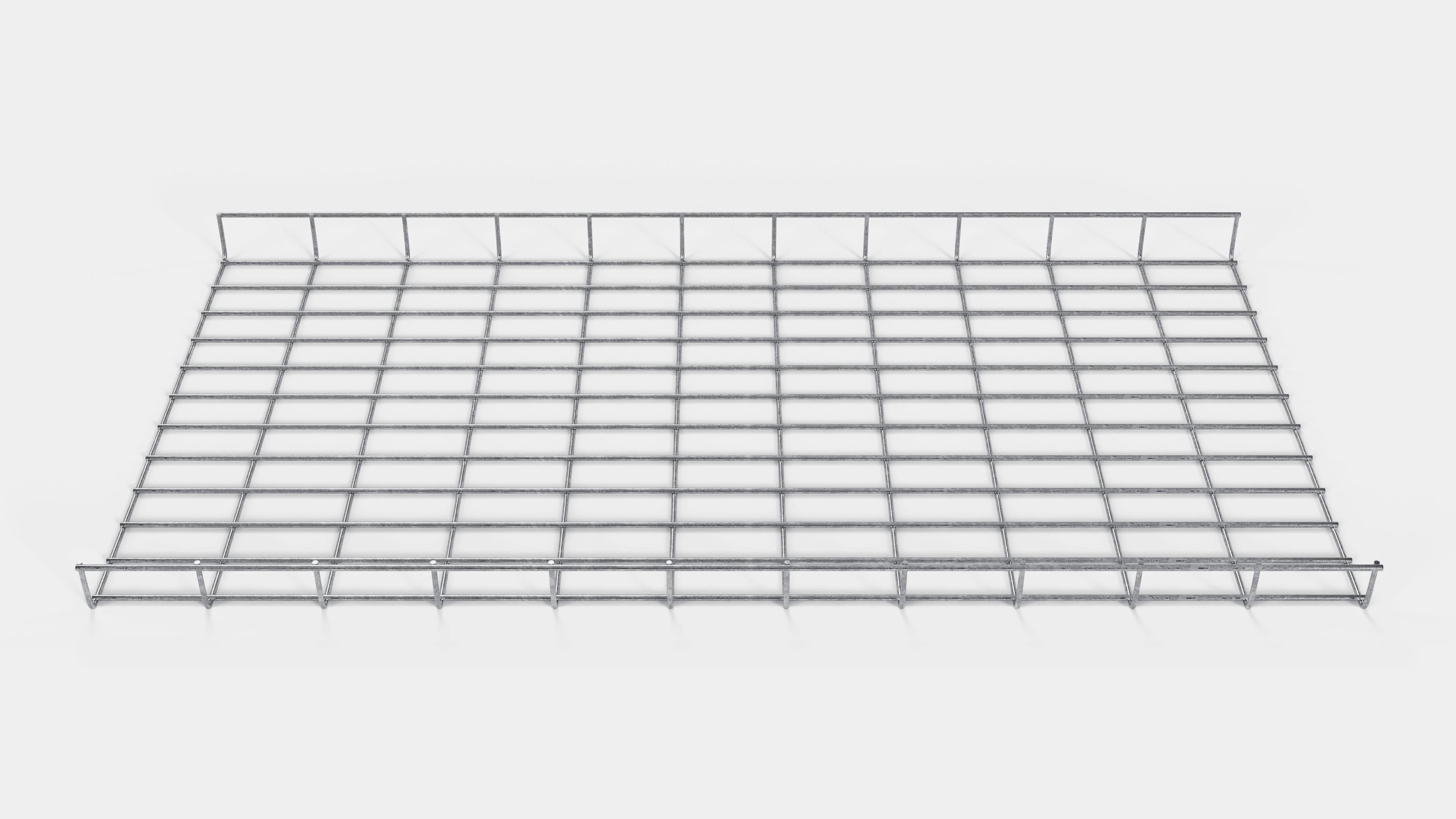 Altezza canalina 110 cm, profondità 5 cm, dimensione maglia 5 x 10 cm