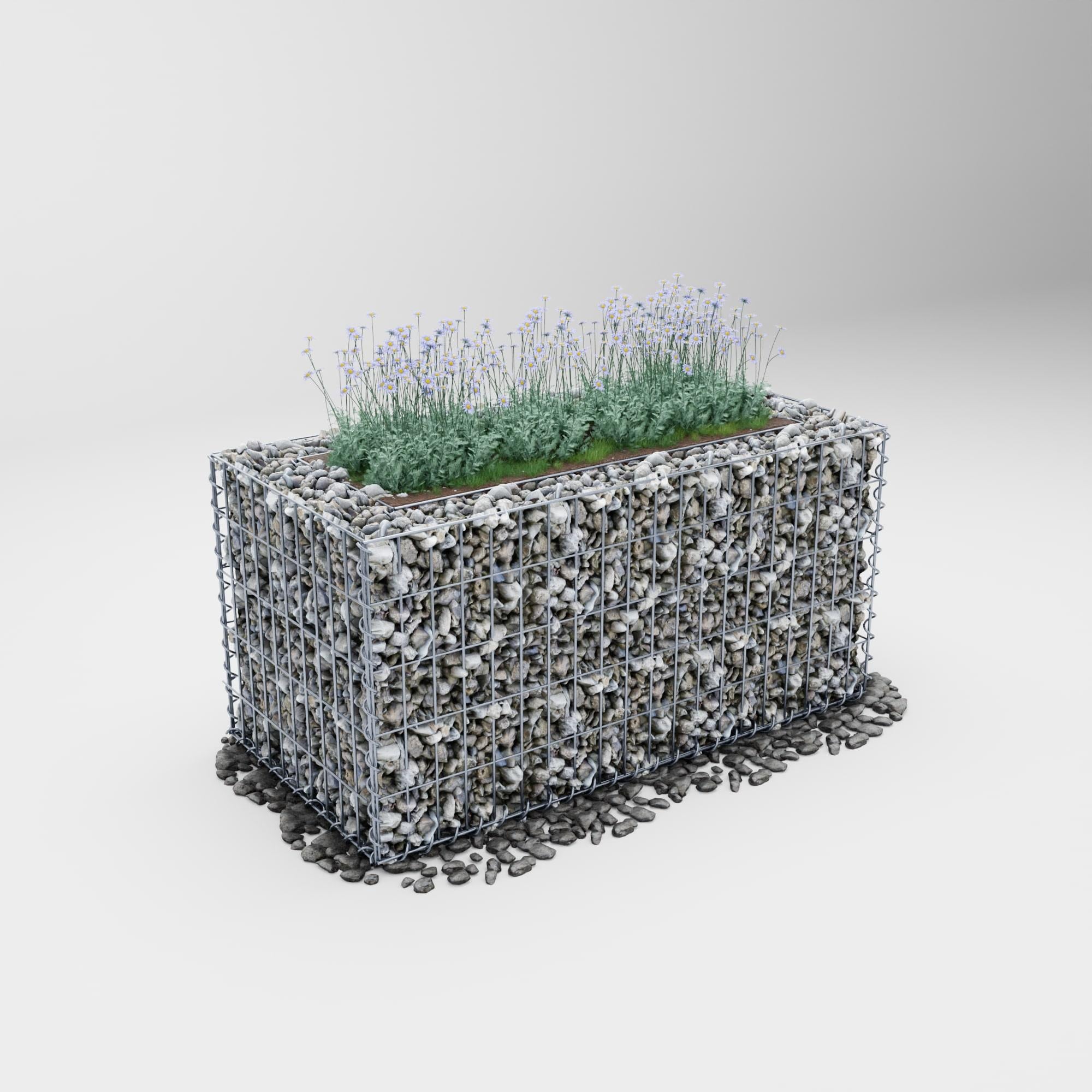 Raised bed square 100 cm x 50 cm x 50 cm (L x H x D), mesh size 5 x 10 cm, wall thickness 10 cm