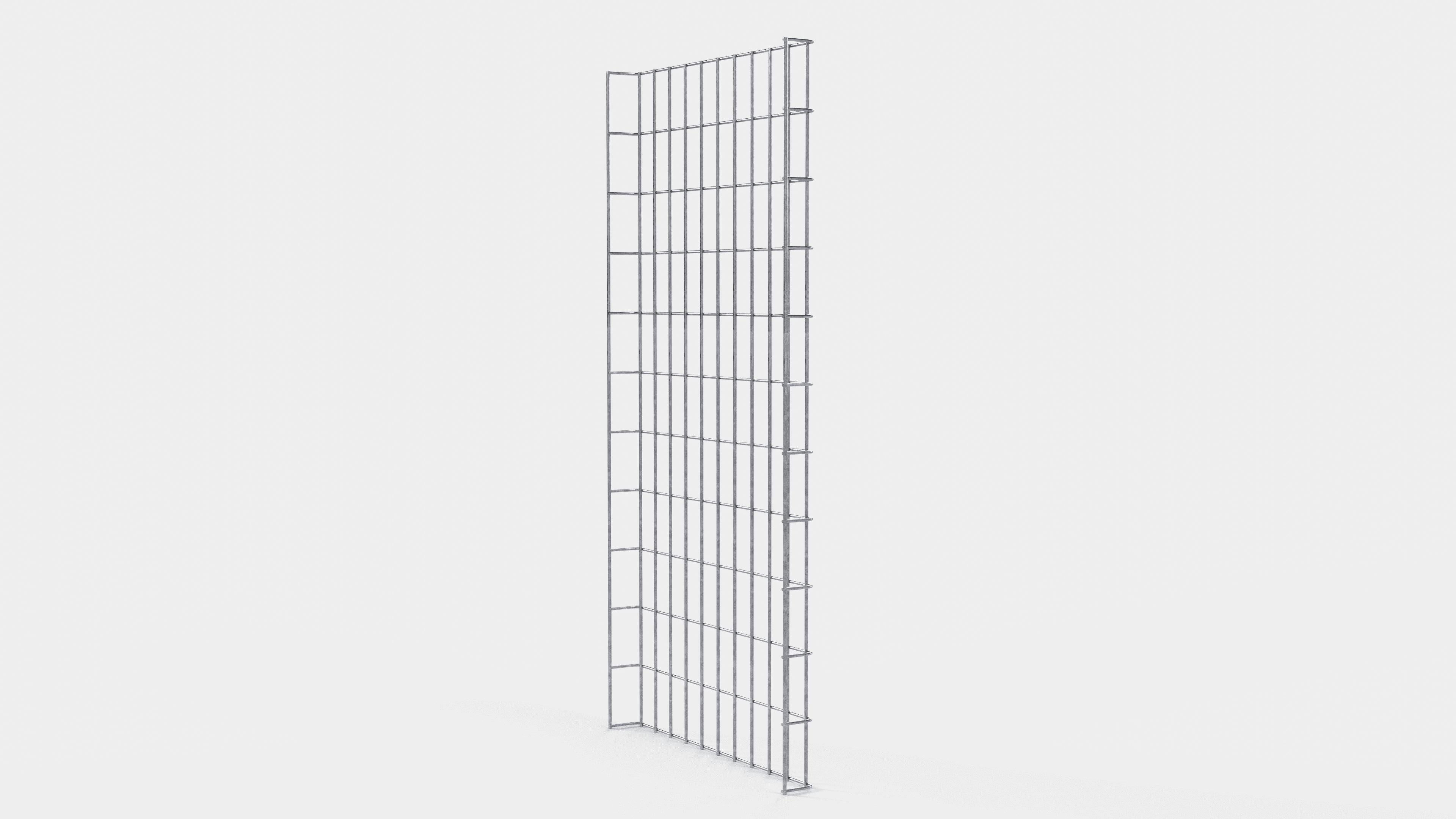 Altezza canalina 110 cm, profondità 5 cm, dimensione maglia 5 x 10 cm
