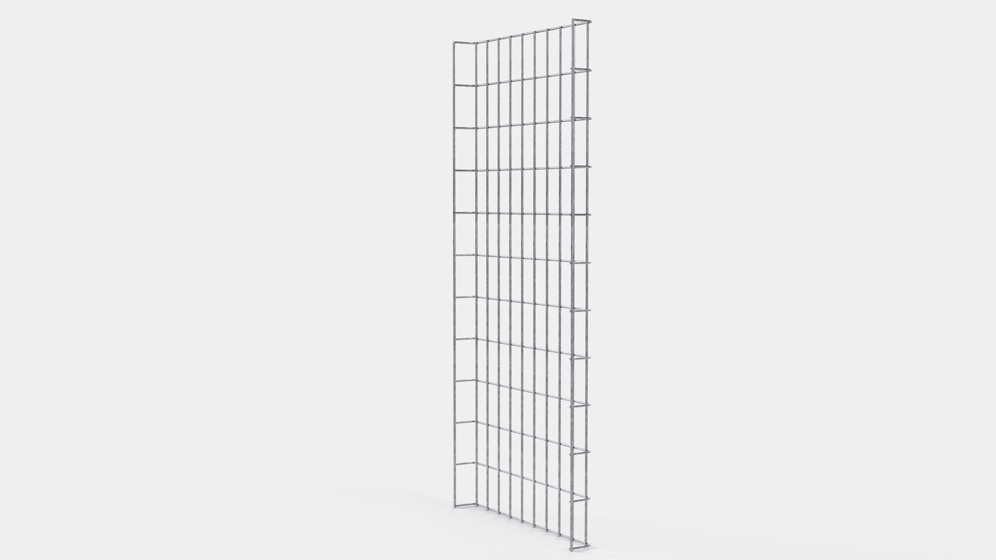 Altezza del traliccio 110 cm, profondità 5 cm, dimensione delle maglie 5 x 10 cm