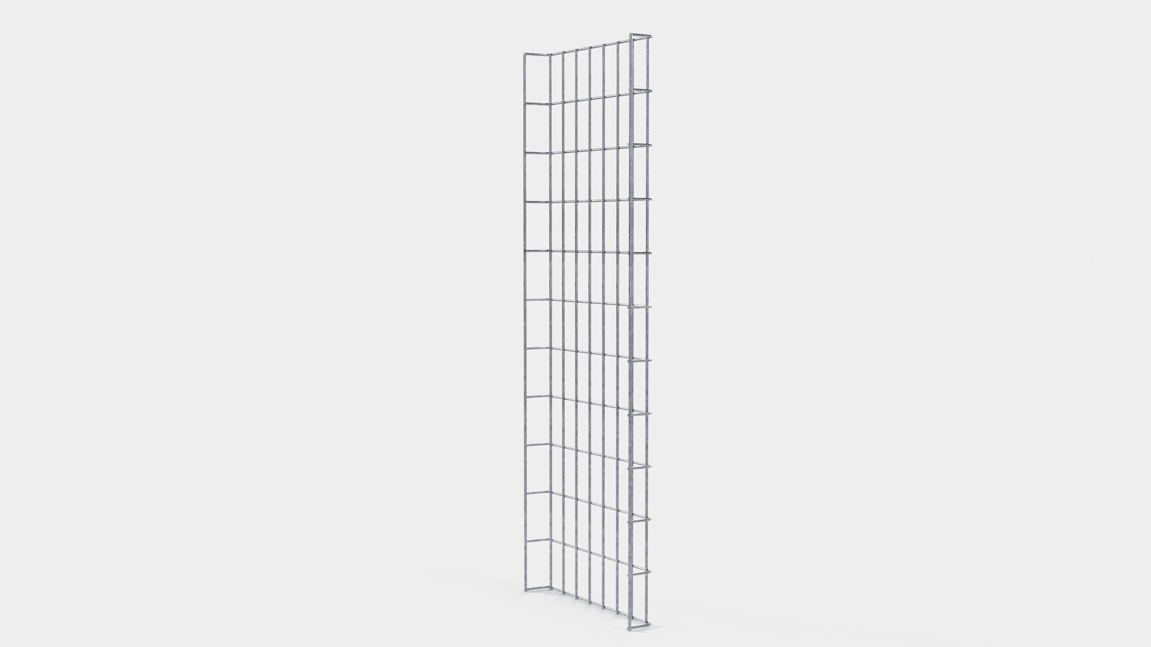 Altezza canalina 110 cm, profondità 5 cm, dimensione maglia 5 x 10 cm