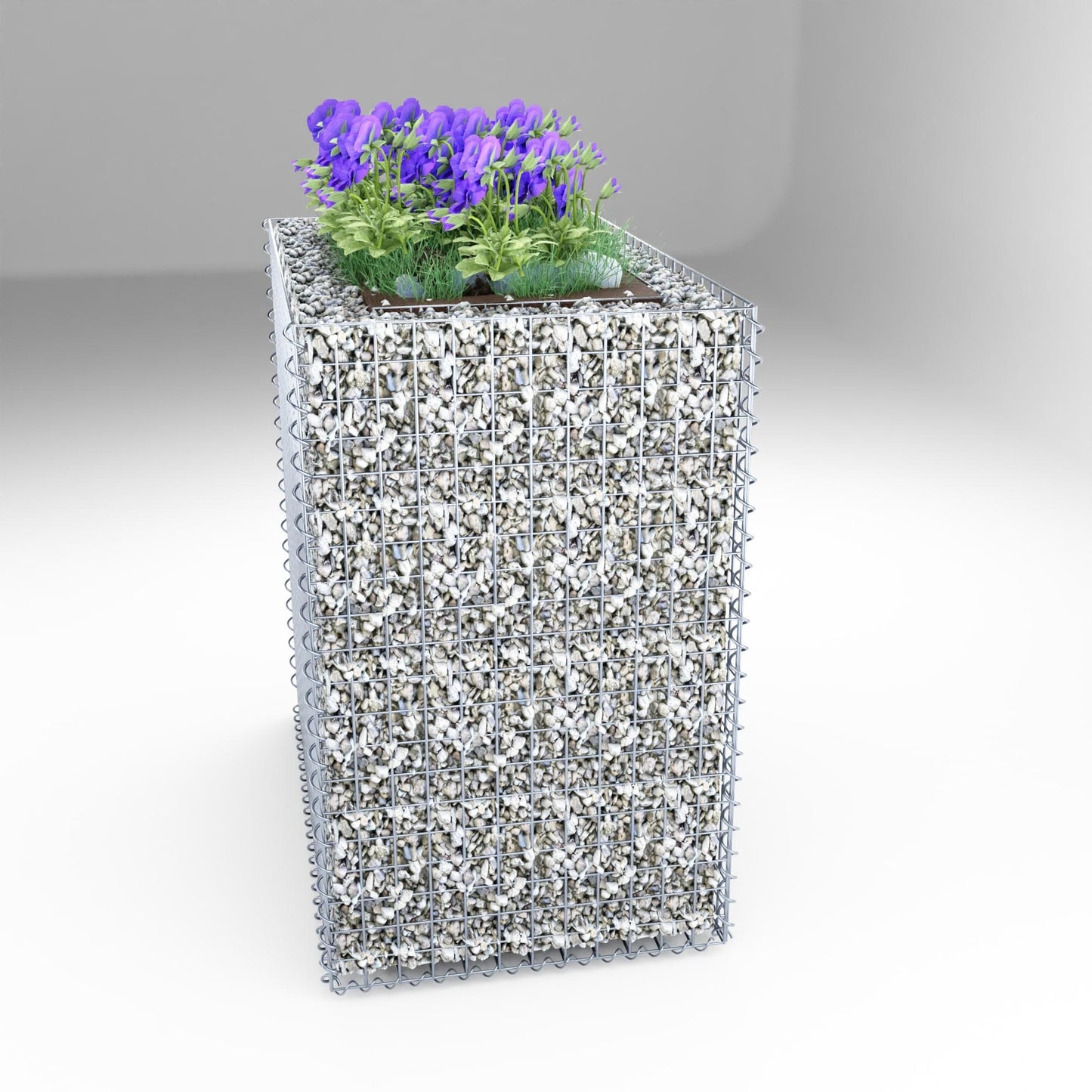 Lecho elevado rectangular 100 cm x 100 cm x 60 cm (largo x alto x fondo), malla 5 x 5 cm, espesor de pared 10 cm