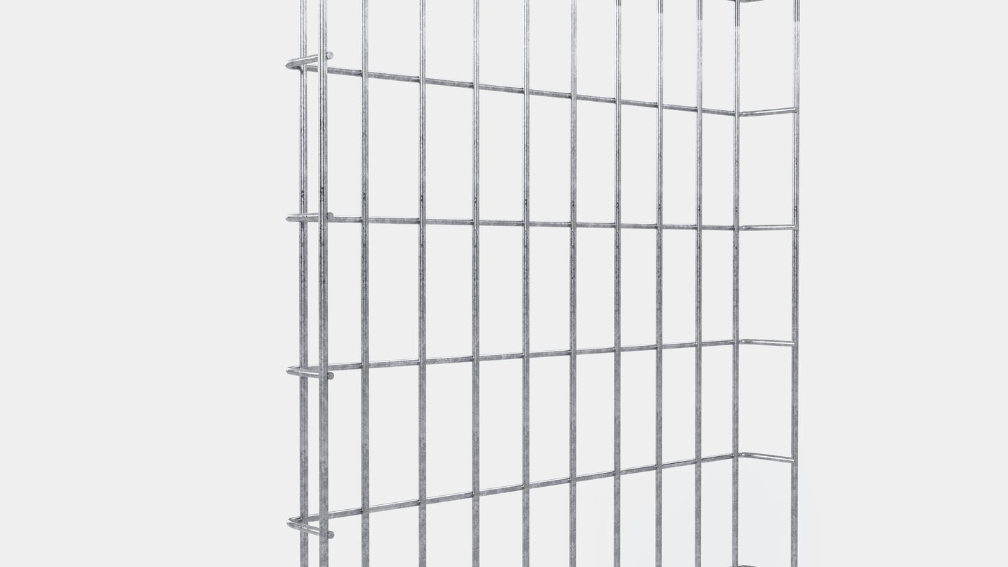 Altezza del traliccio 110 cm, profondità 5 cm, dimensione delle maglie 5 x 10 cm