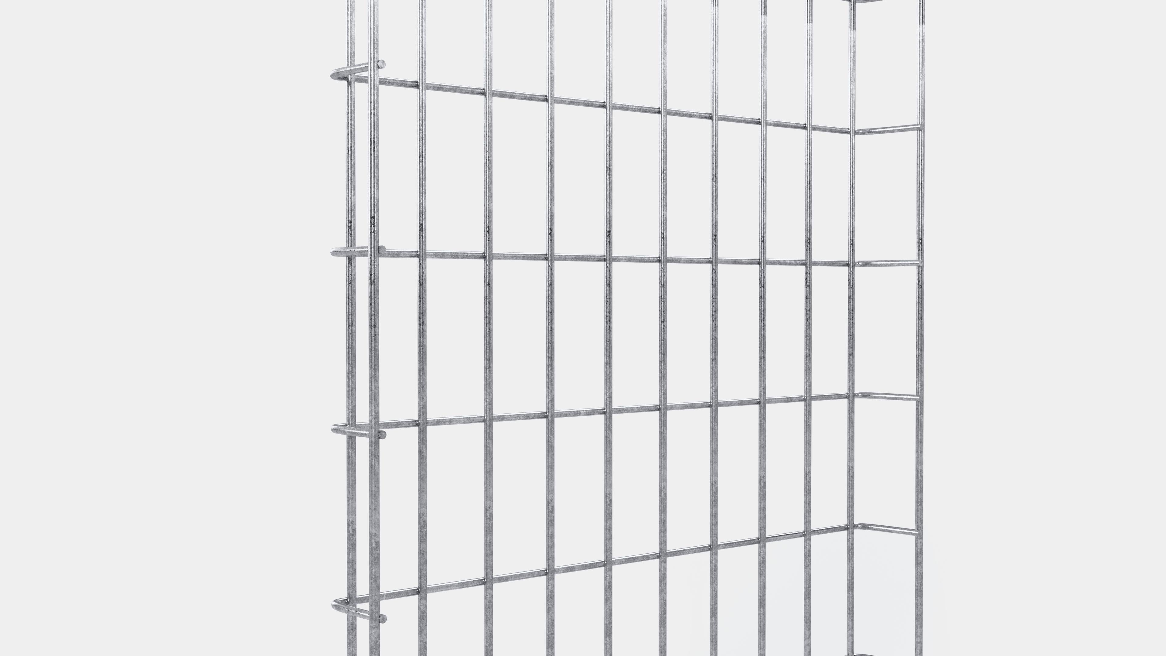 Altezza canalina 110 cm, profondità 5 cm, dimensione maglia 5 x 10 cm