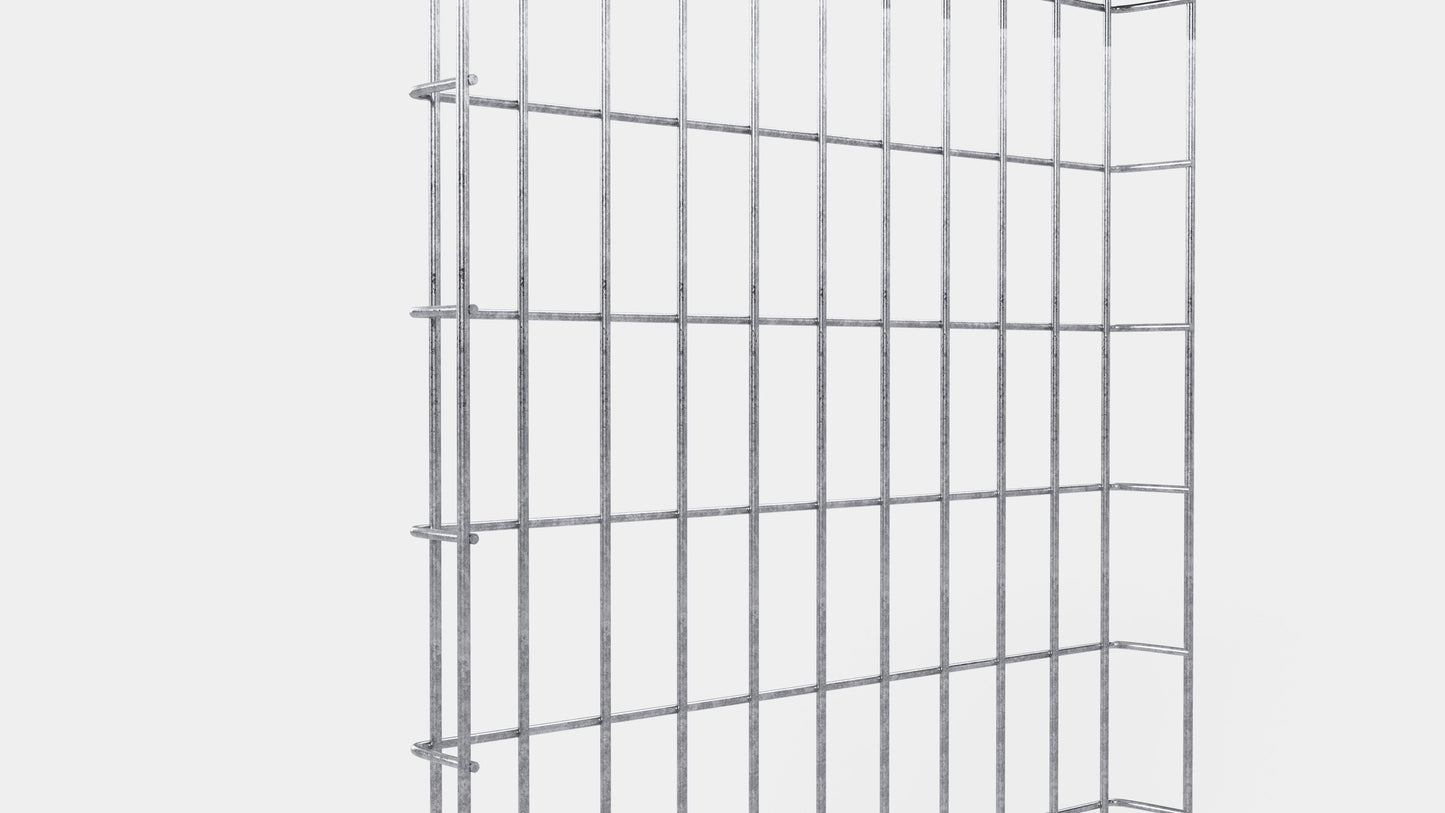 Altezza del traliccio 110 cm, profondità 5 cm, dimensione delle maglie 5 x 10 cm