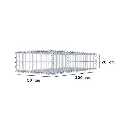 Gabião 100 cm x 20 cm x 50 cm (C x A x P), malhagem 5 cm x 10 cm, espiral
