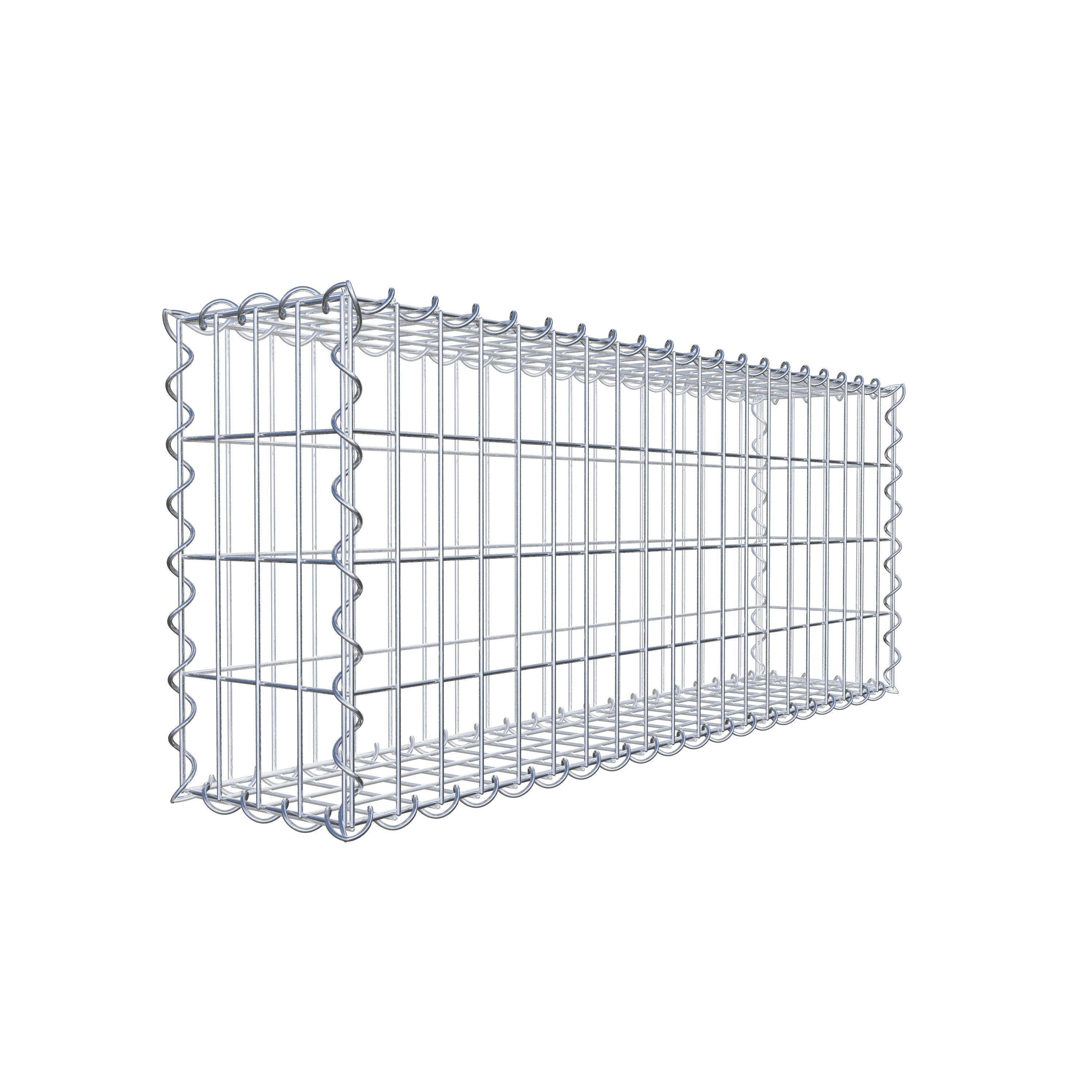 Schanskorf 100 cm x 40 cm x 20 cm (L x H x D), maaswijdte 5 cm x 10 cm, spiraalvormig