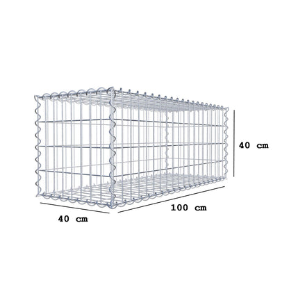 Gabion 100 cm x 40 cm x 40 cm (L x H x P), mailles 5 cm x 10 cm, spirale